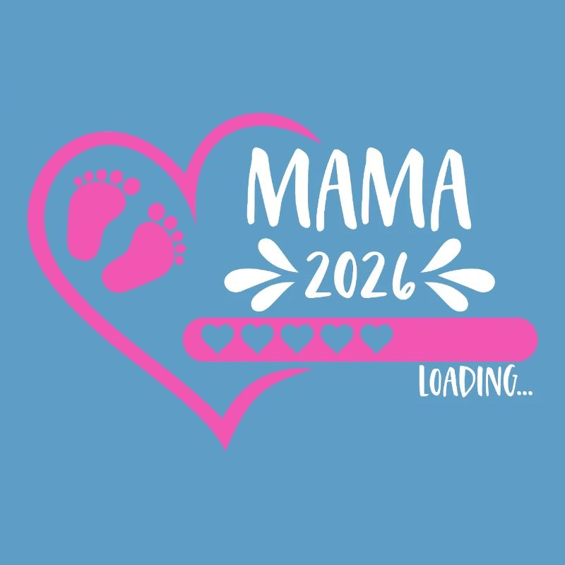 Mama 2026 loading Herz Version Mädchen pink rosa