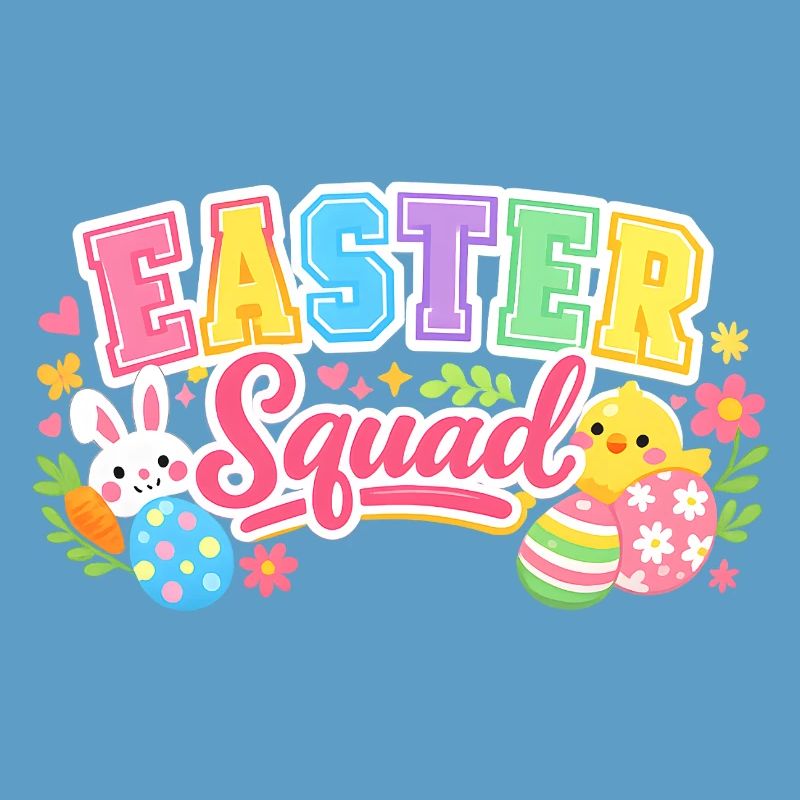 Easter Squad Colorful Eggs Chick