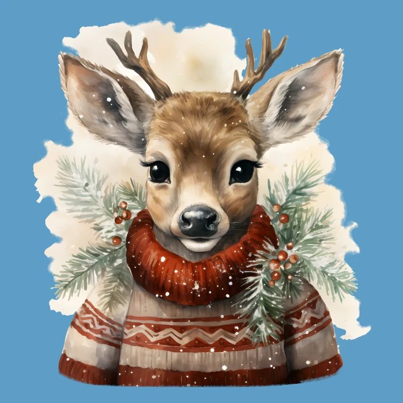 Hirsch im Winterpullover