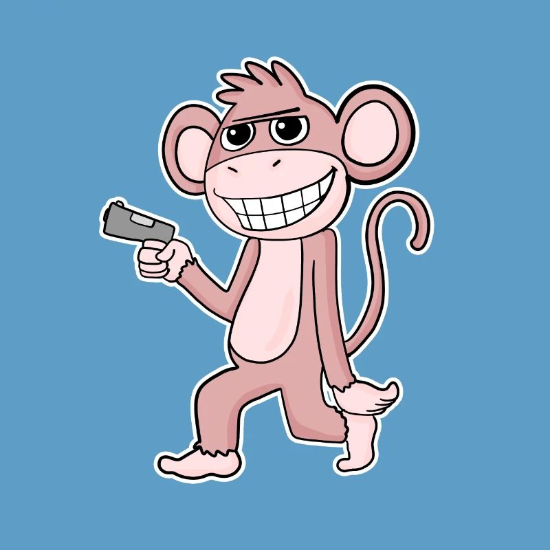 Monkey with pistol