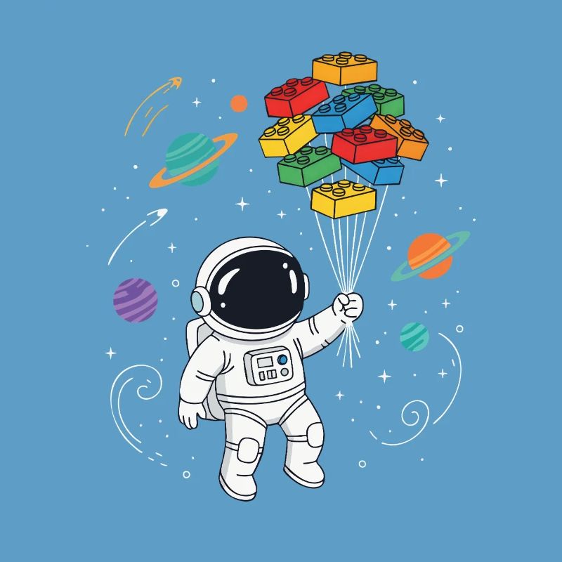 Blocs de construction d’astronautes Construction de briques spatiales