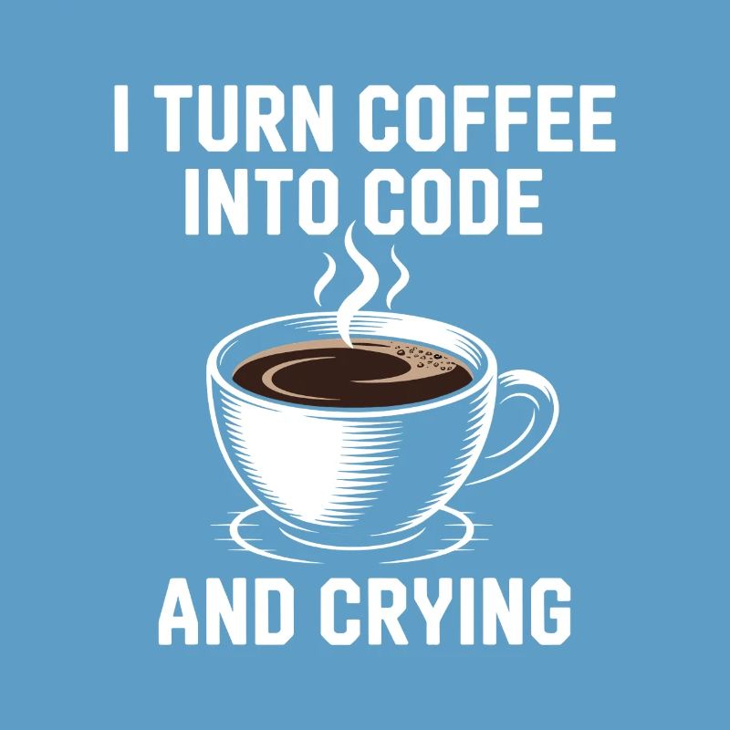 Kaffee und Programmier-Debugging-Humor für Softwar