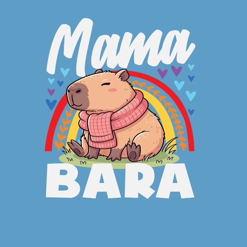 Boho Regenbogen Mama Bara Capybaras Niedlich