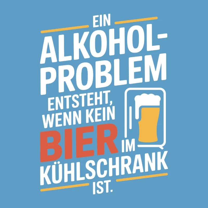 Bier Spruch Alkohol Problem Männerabend JGA Herren