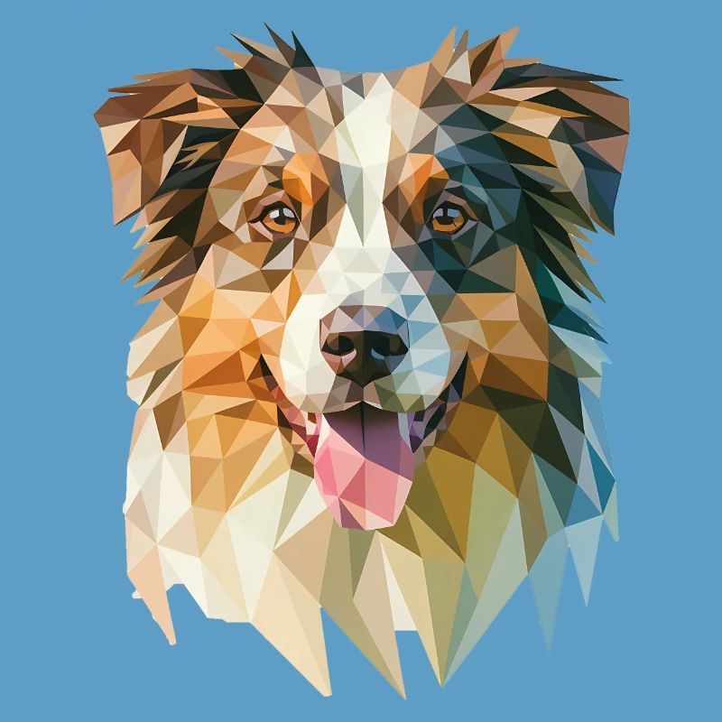Australian Shepherd - Cooles Low Poly Logo