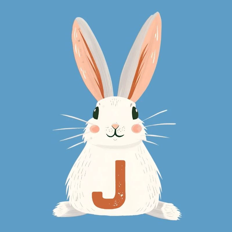 J -Letter - Bunny - Customizable
