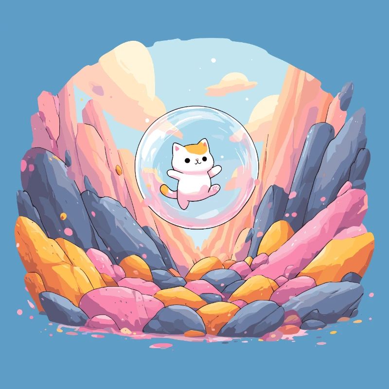Boule de chat dans le canyon coloré