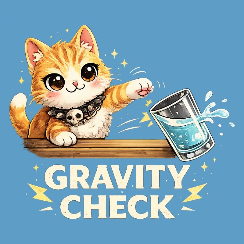 Déclaration drôle de chat Gravity Check