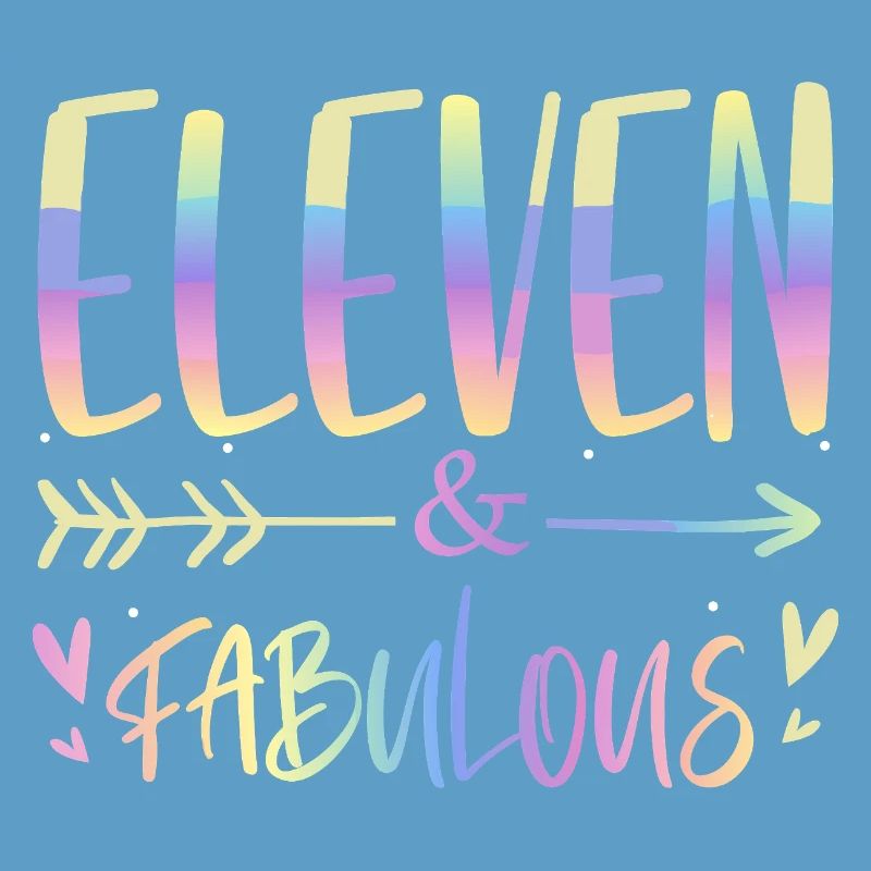 Eleven & Fabulous Rainbow Script
