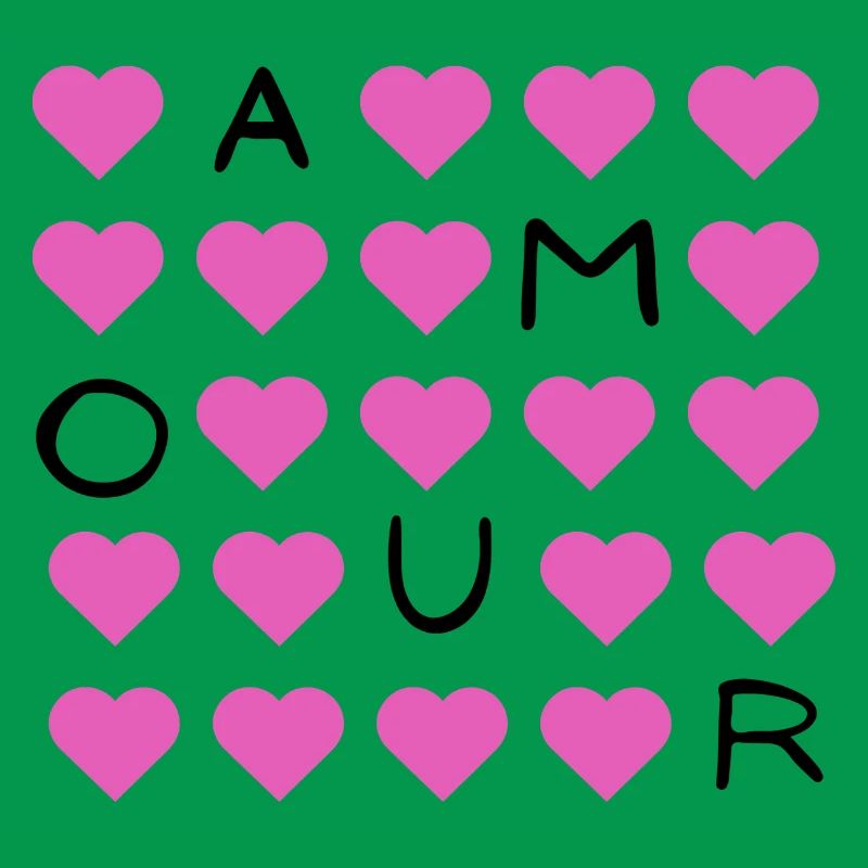 Pink Heart Grid Pattern