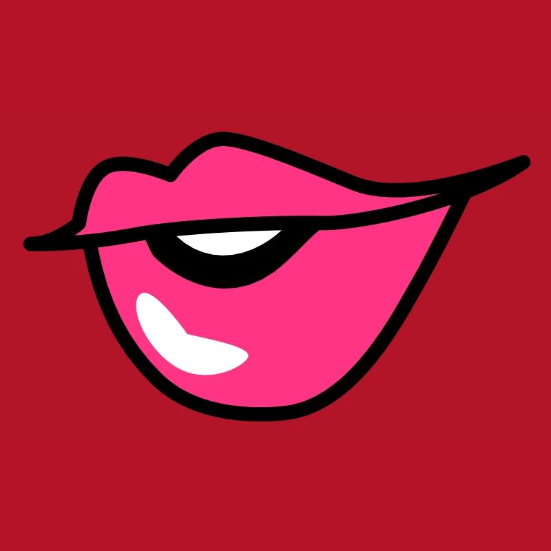 mignon lèvres boudeuses bisou avec un sourire