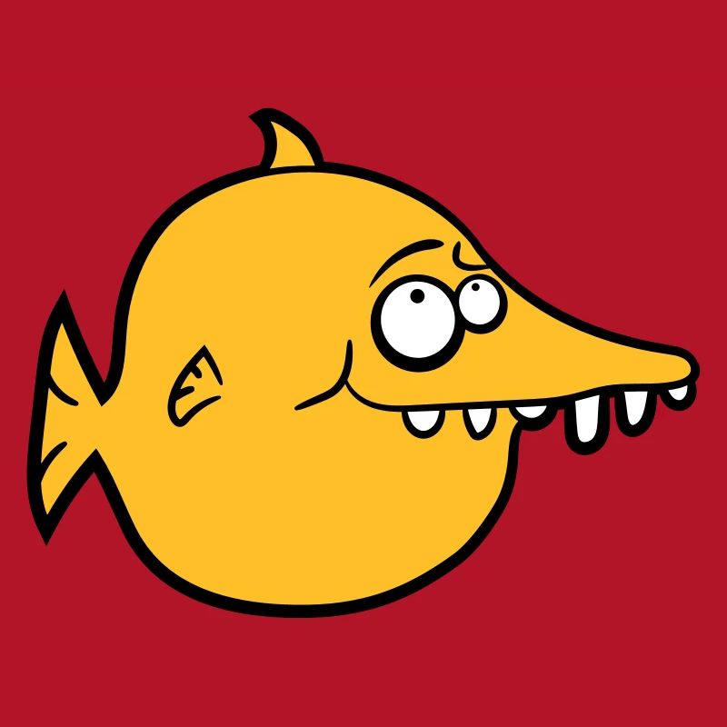 thick round funny comic fish