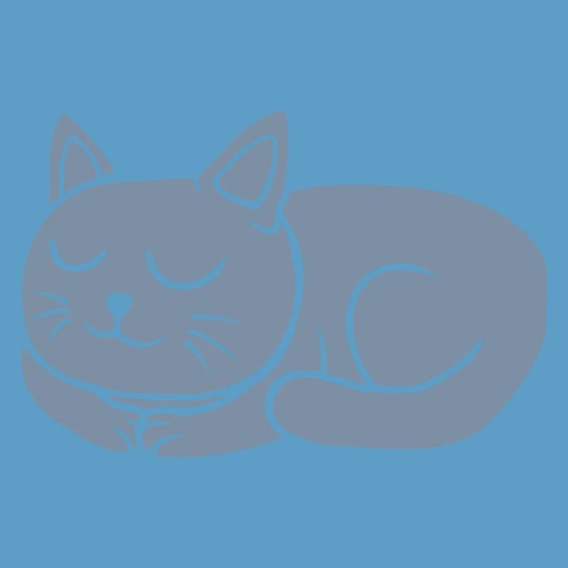 Katze schlafend liegend Comic