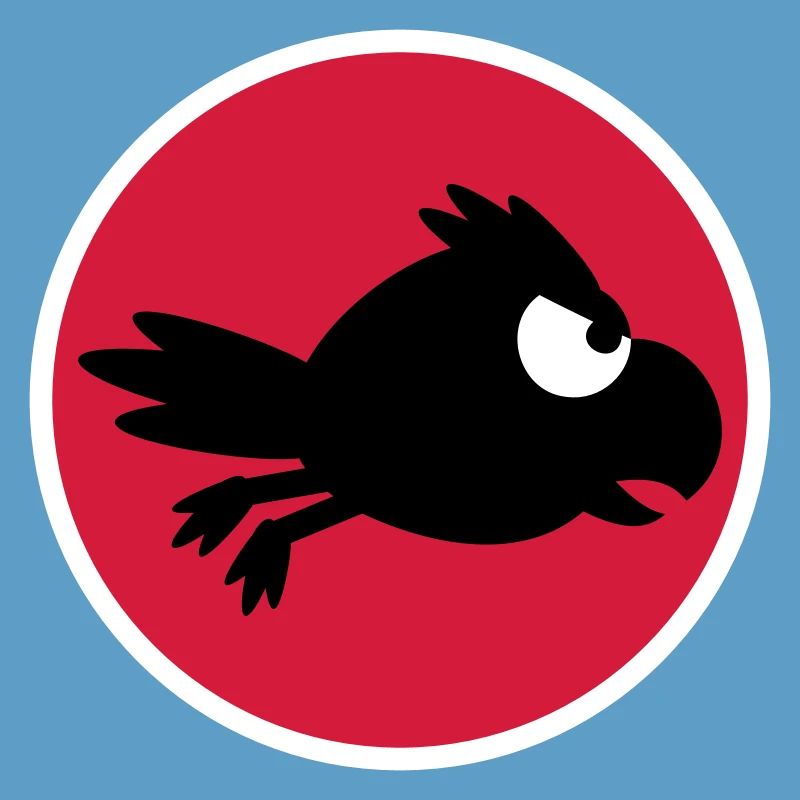 Raven Bird Flies Fast Funny Comic Humor Logo