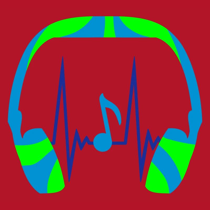 Kopfhörer Note Musiknote Puls Frequenz Herzschlag