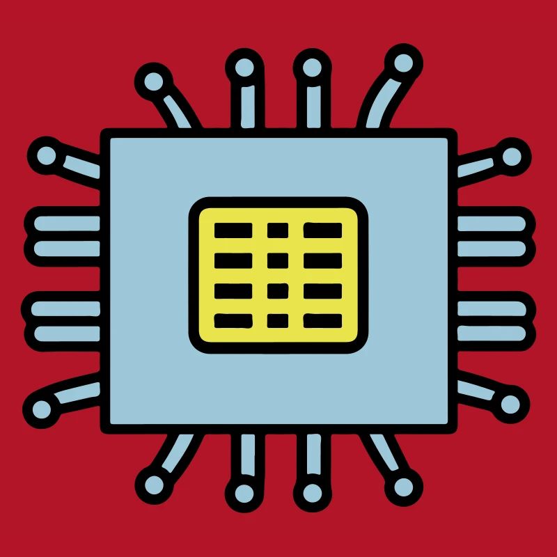 Digital Computer Chip Icon