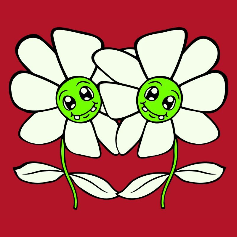 Zwei Hübsche Schöne Blümchen Blumen Blüten Freunde