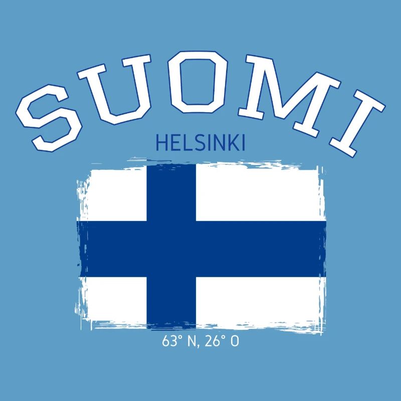 Drapeau de la Finlande avec référence à Helsinki
