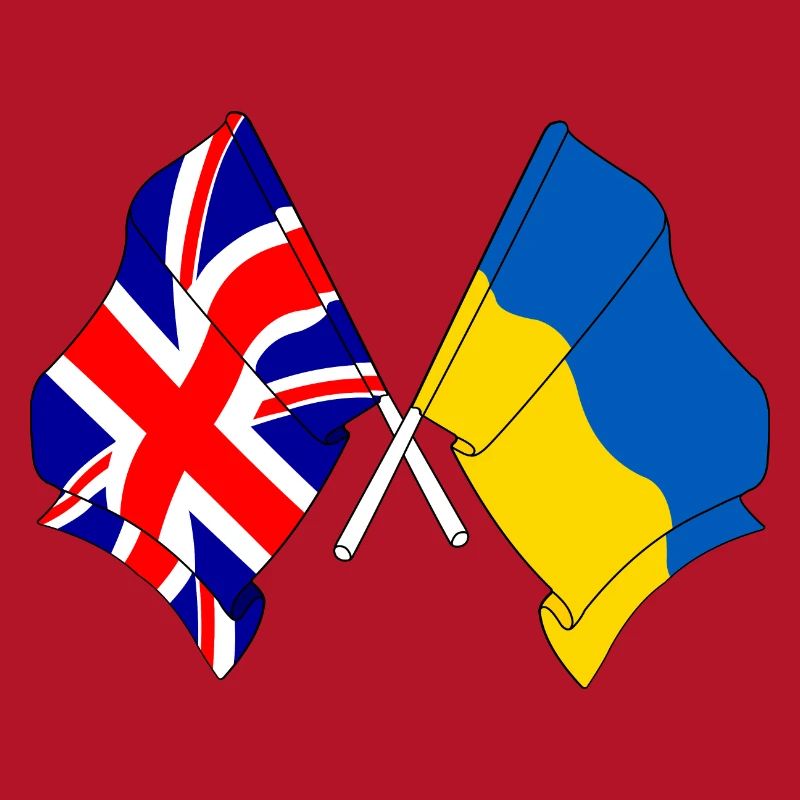Drapeau de l’Angleterre et drapeau de l’Ukraine