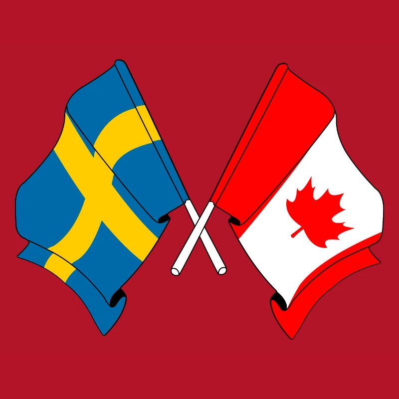Drapeau de la Suède, drapeau du Canada