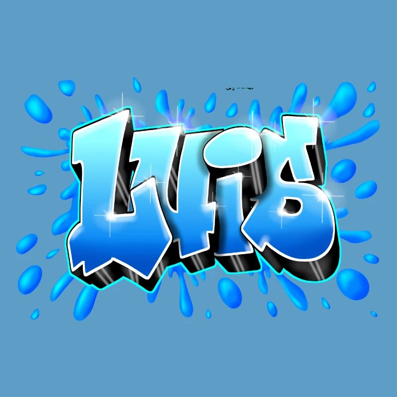 Luis graffiti name splash printable on everything