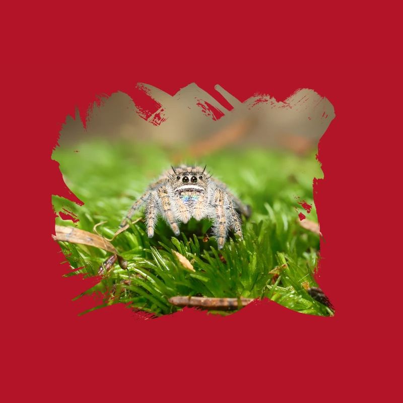 Phidippus texanus jumping spider, spring spinne.