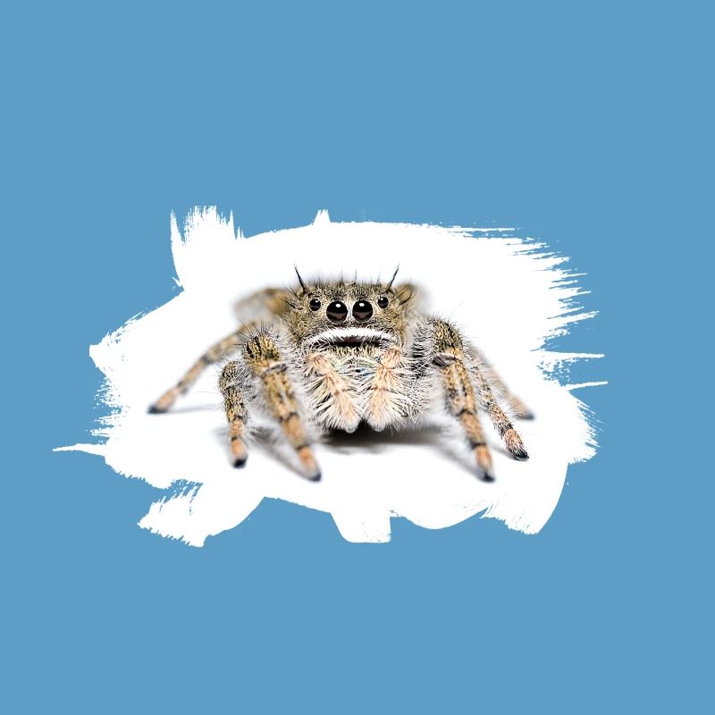 Phidippus texanus jumping spider, spring spinne.