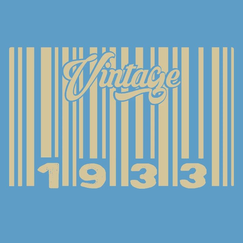 Vintage 1933 Barcode 1933: Year 2025.