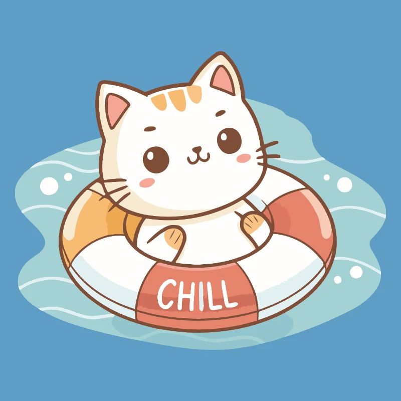 Chat sur Bouée Chill
