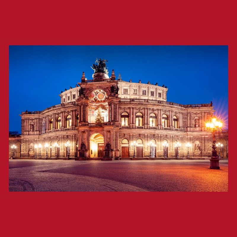 Dresden Semperoper in the evening light