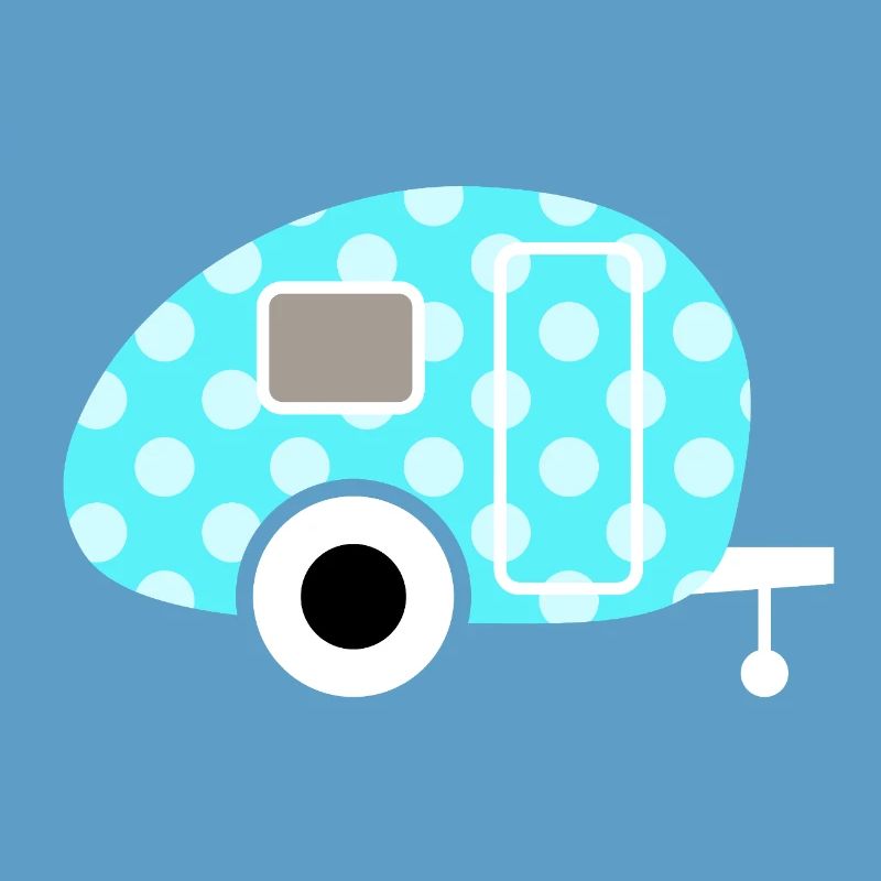 Caravan Dots Camping Points Camper Vintage Retro