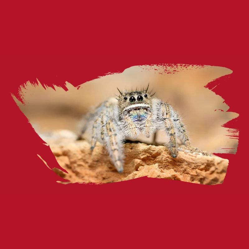 Phidippus texanus jumping spider, spring spinne.