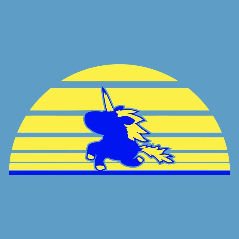 Licorne Sauts Soleil Rayure Mignon Cool Silhouette