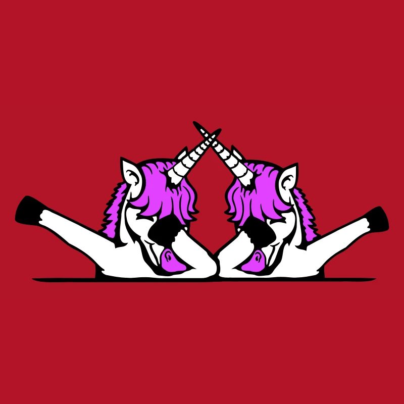 2 Licornes Dabbing Dab Danse Soirée Pose Geste Équipe