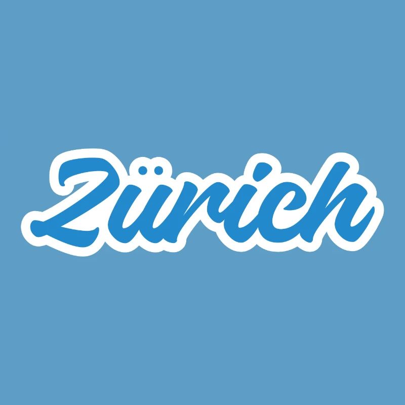 Zürich Script Blau Skyline