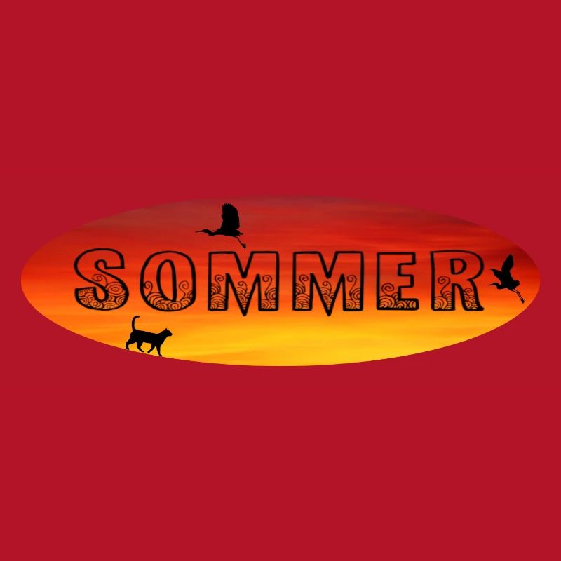 Grue chat coucher de soleil d’été