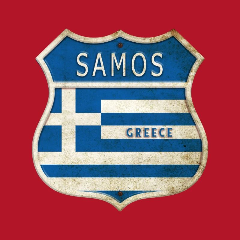 Samos Grèce Armoiries Drapeaux Design