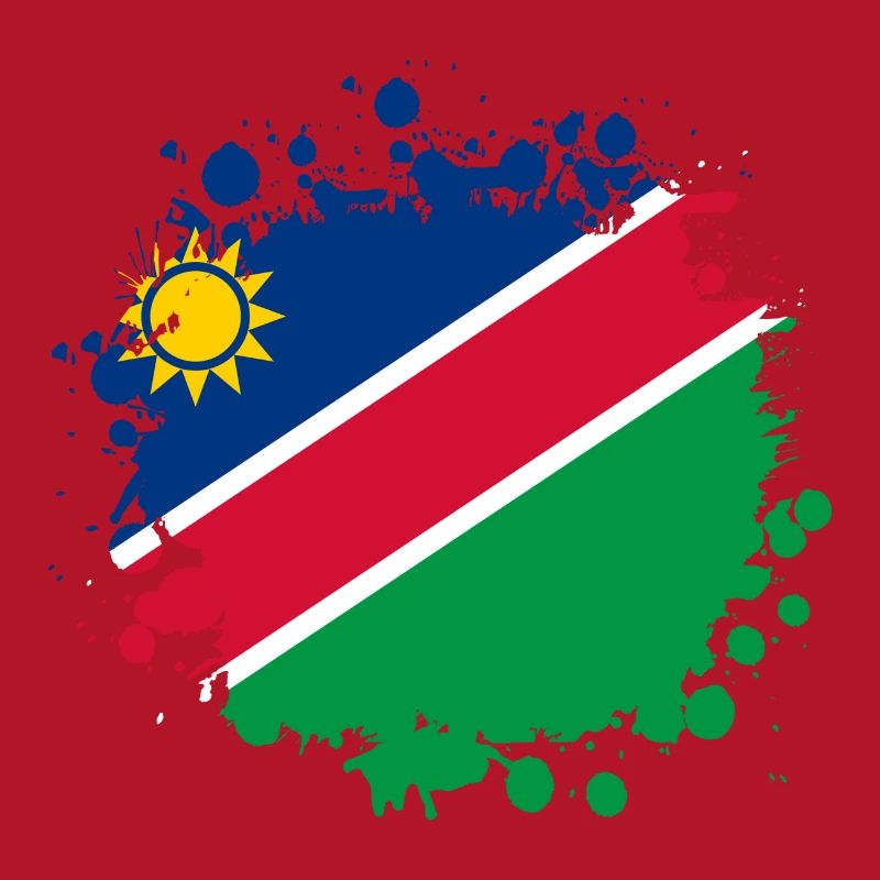 Namibia Flaggen Klecks Design