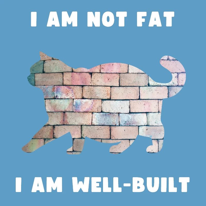 Chat bien construit - conception de silhouette de mur de briques