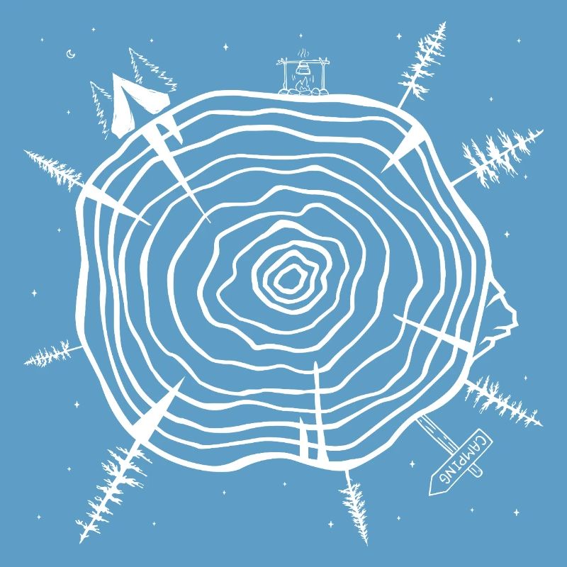 Minimalistischer Baumring Wald Design
