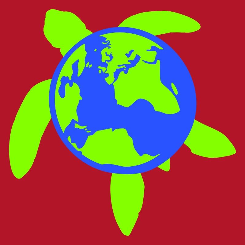 Turtle Earth Planet World Back Map Globe