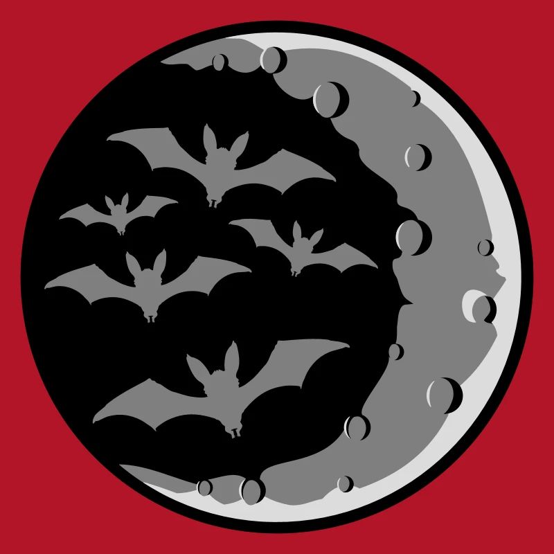 Lots of bats silhouette cool crescent moon night