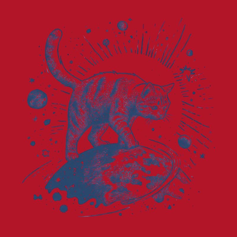 Tigre de l’espace bleu - Chat marchant dans l’espace