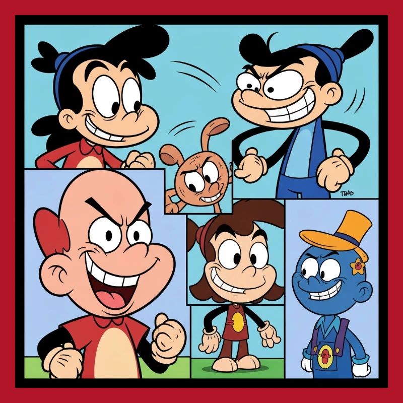 Retro Multicolor Comics Collage