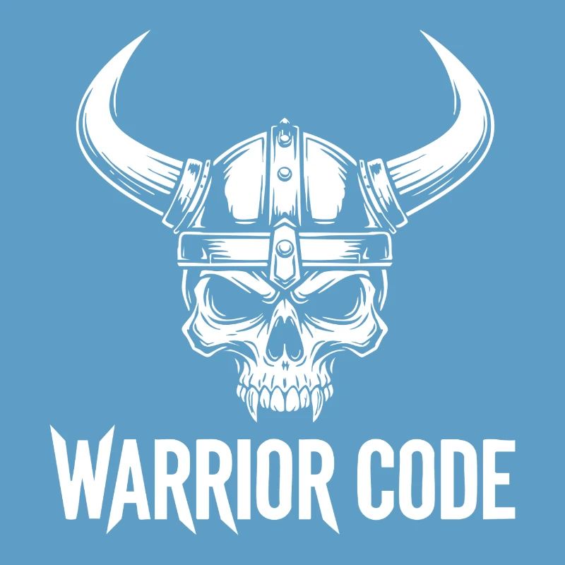 Kriegercode, Schädel, Wikinger, nordischer Hörnerhelm,