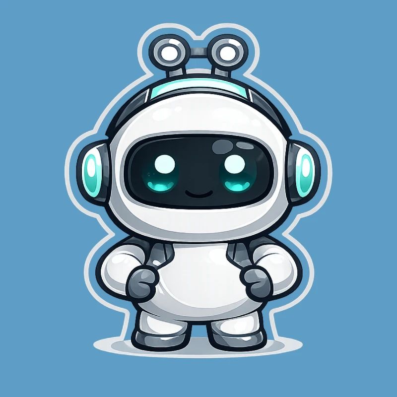Copilot AI Robot Mascot Cute Dev Sticker
