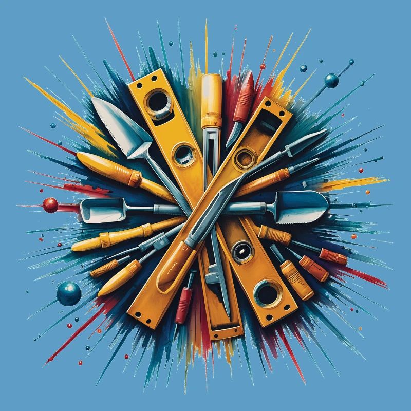 Construction Bricklayer Mason Tools Art Print