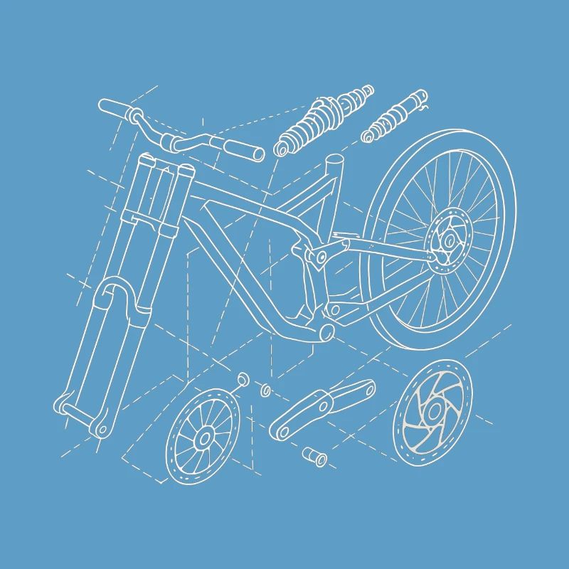 MTB Downhill Geometry Exploded View