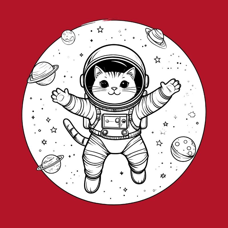 Astronaute chat dans l’espace