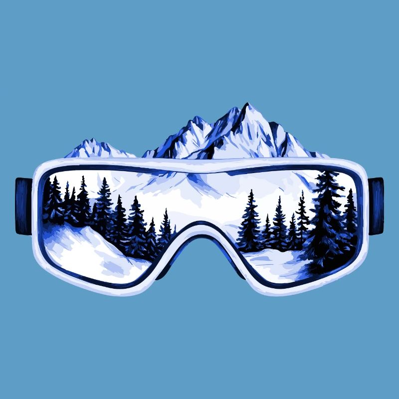 Ski goggles mountains